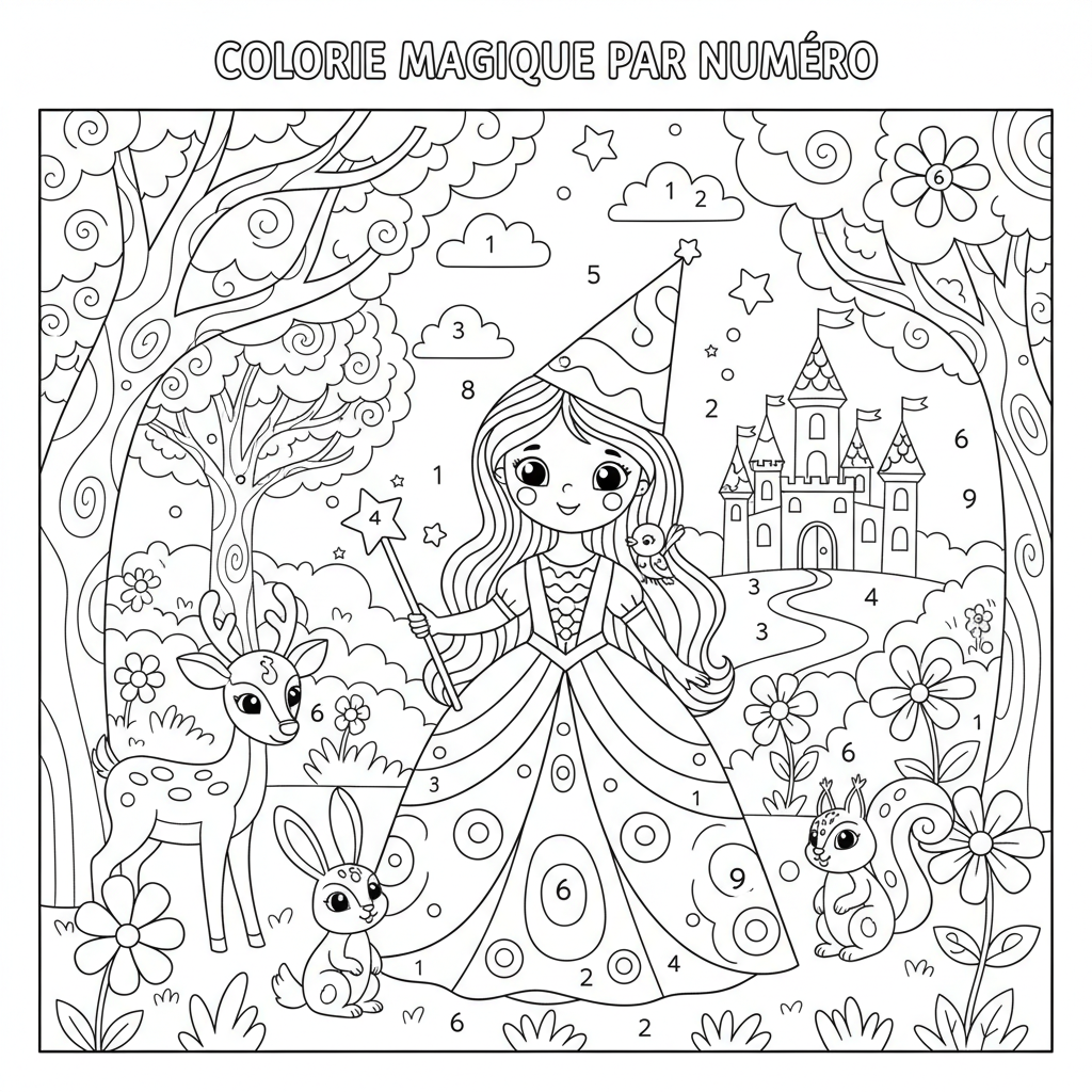 Coloriage coloriage par numéro disney 3