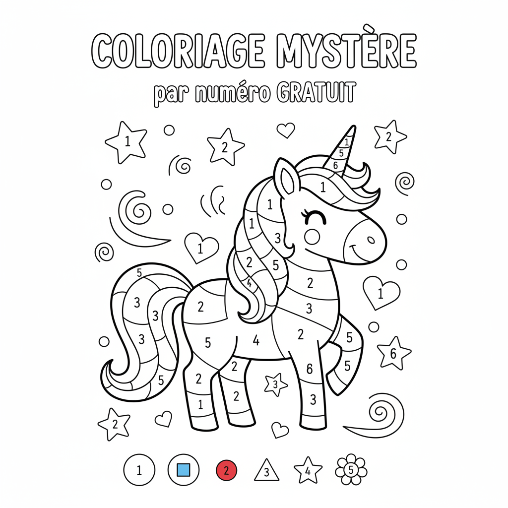 Coloriage Par Numero Gratuit à Imprimer pour Enfants