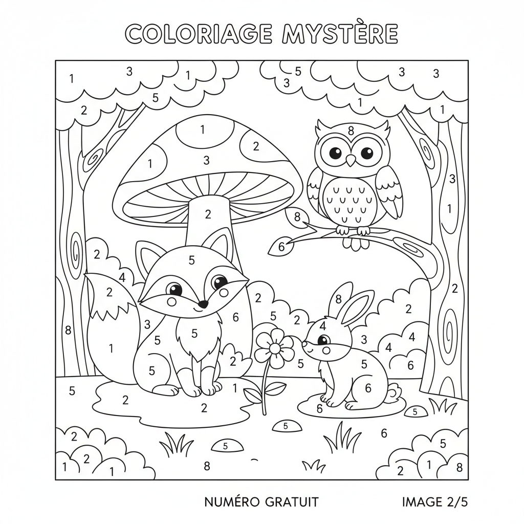 Coloriage coloriage par numero gratuit 2