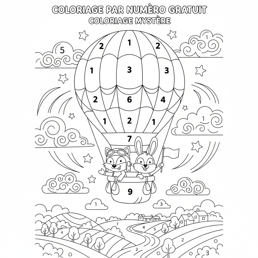 Coloriage coloriage par numero gratuit 5