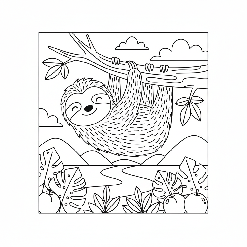 Coloriage coloriage paresseux 3