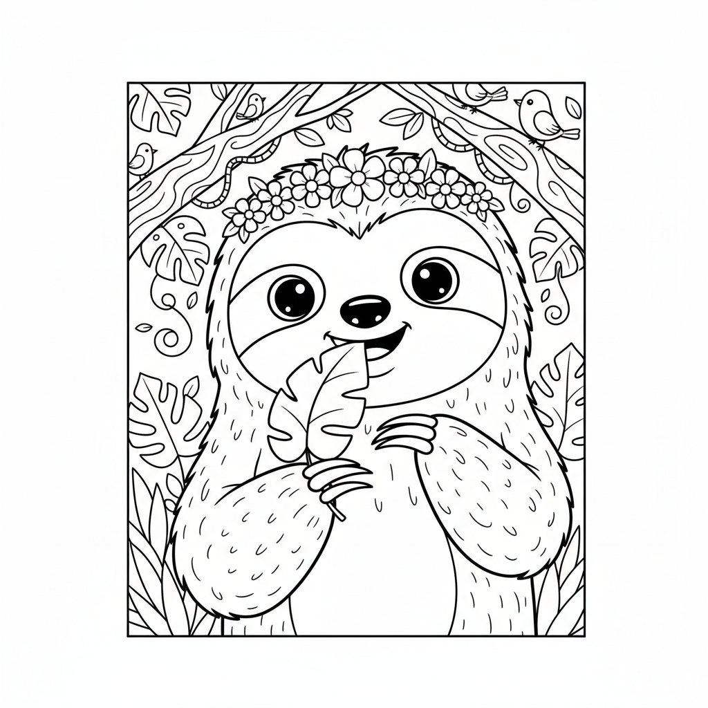 Coloriage coloriage paresseux 4