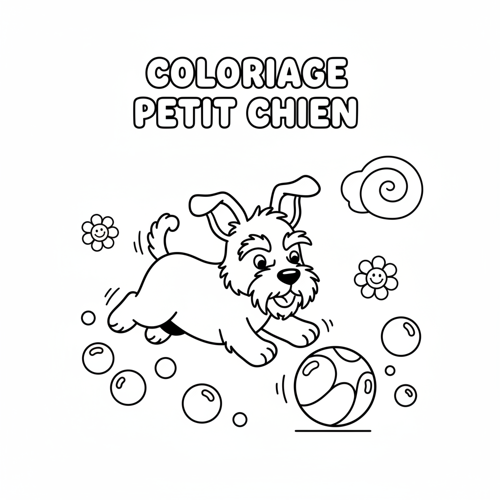 Coloriage coloriage petit chien 5
