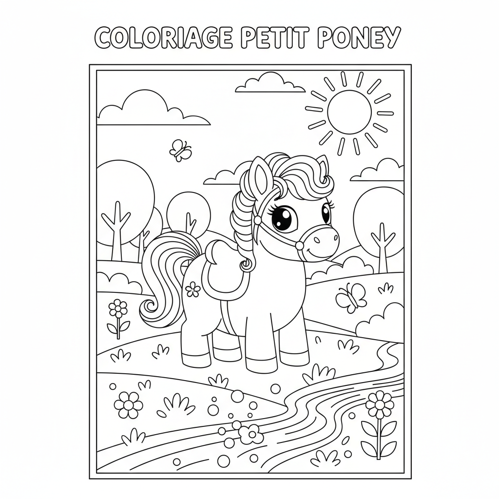 Coloriage coloriage petit poney 3