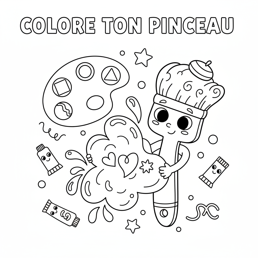 Coloriage coloriage pinceau 2