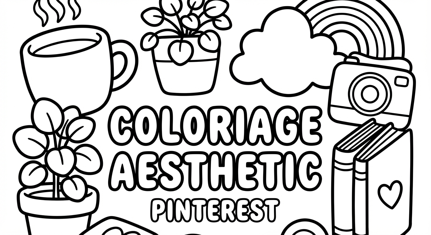 Coloriage Pinterest Aesthetic Gratuit à Imprimer