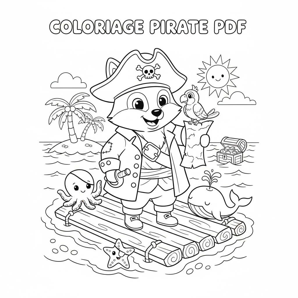 Coloriage coloriage pirate à imprimer pdf