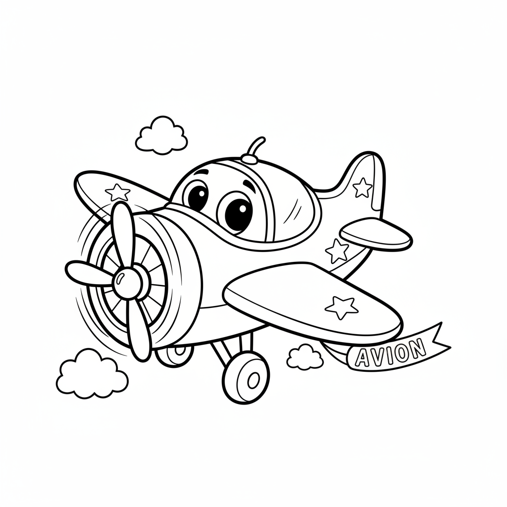 Coloriage coloriage plane 4