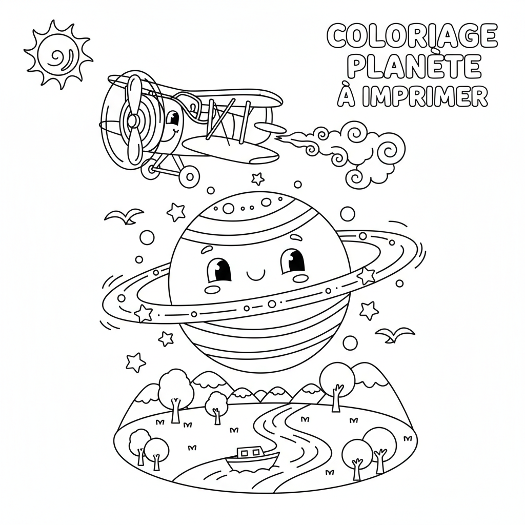 Coloriage coloriage planète à imprimer 3
