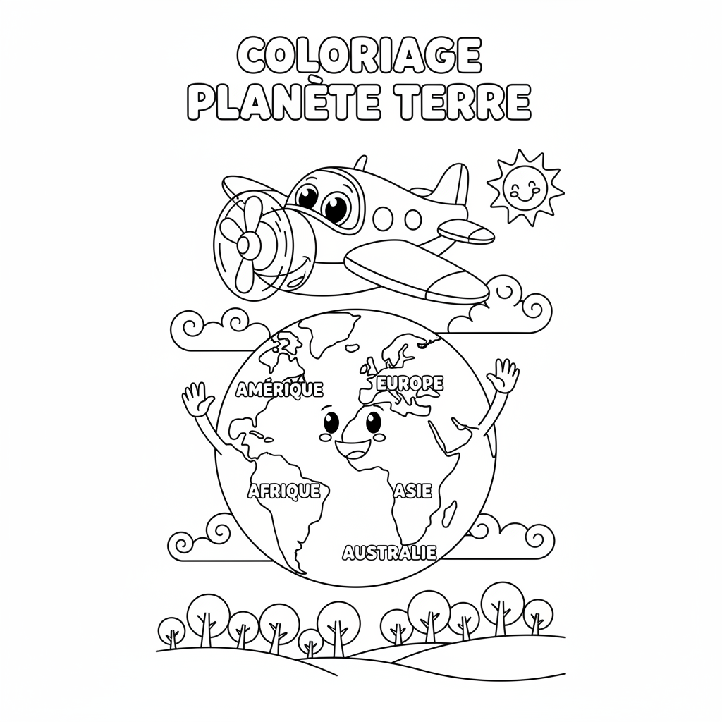 Coloriage coloriage planète terre 3