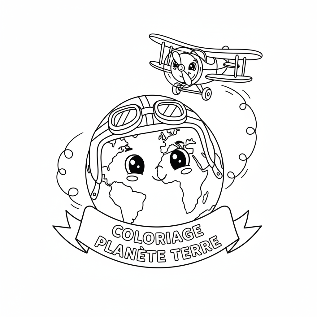 Coloriage coloriage planete terre 4