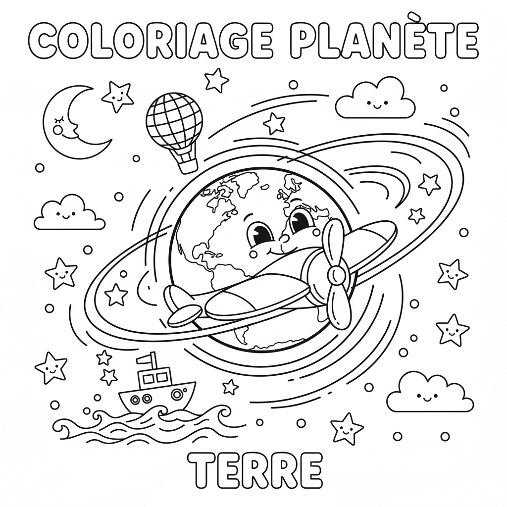 Coloriage coloriage planete terre 5