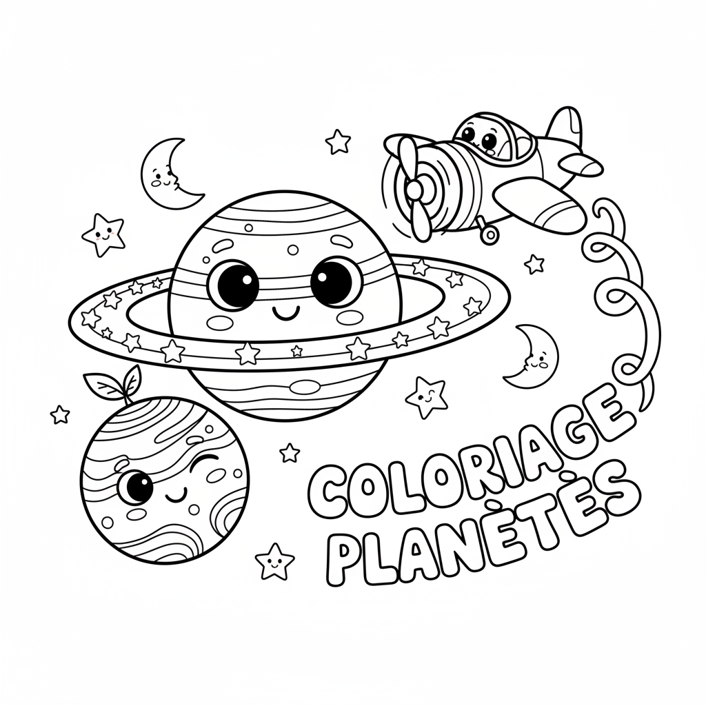 Coloriage coloriage planetes 4