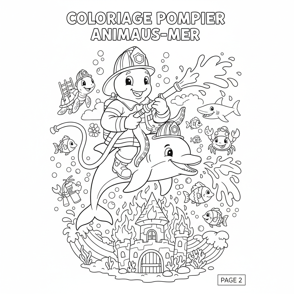 Coloriage coloriage pompier à imprimer pdf 2