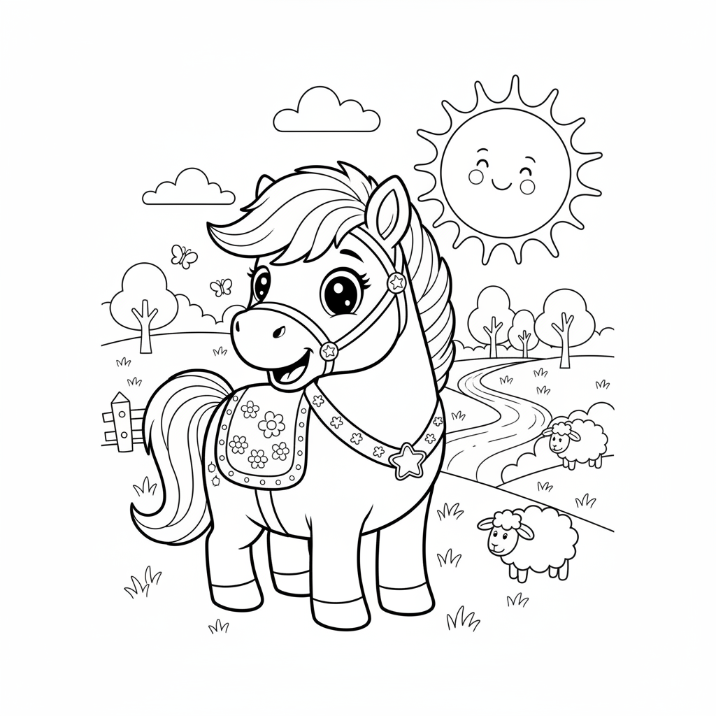 Coloriage coloriage poney 3