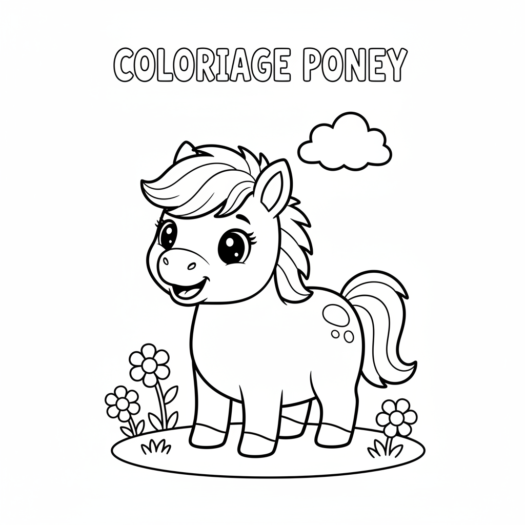 Coloriage coloriage poney à imprimer