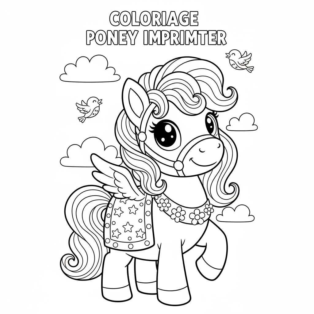 Coloriage coloriage poney imprimer 4
