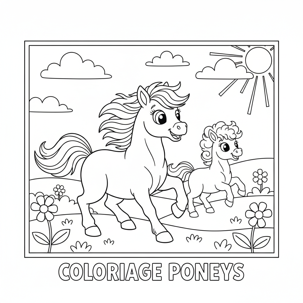 Coloriage coloriage poneys 5