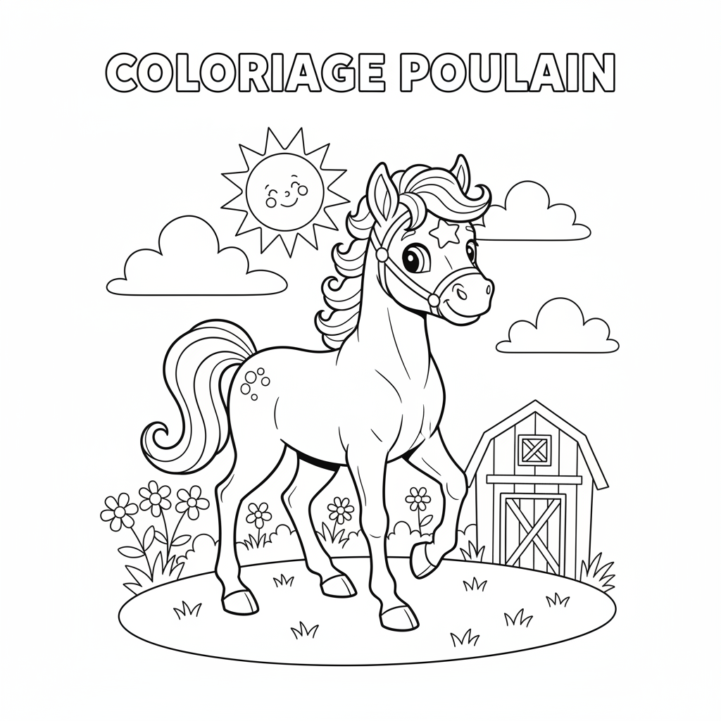 Coloriage coloriage poulain 2