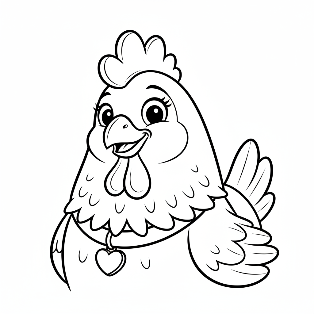 Coloriage coloriage poule 4