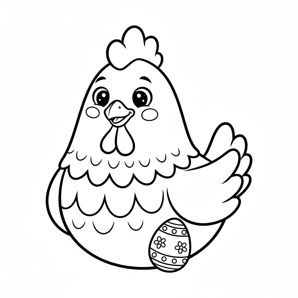 Coloriage coloriage poule à imprimer 4