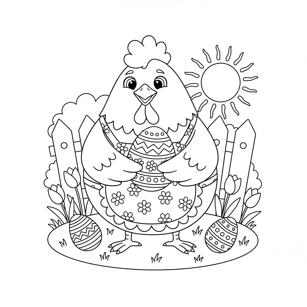 Coloriage coloriage poule de paques 2