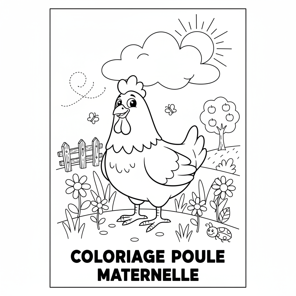 Coloriage coloriage poule maternelle 3