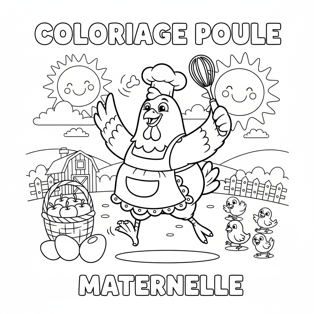 Coloriage coloriage poule maternelle 5