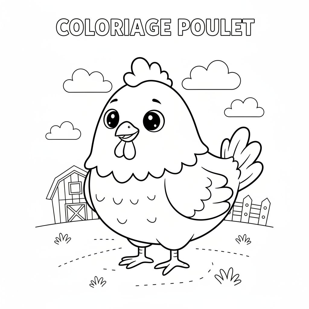 Coloriage Coloriage Poulet Gratuit à Imprimer