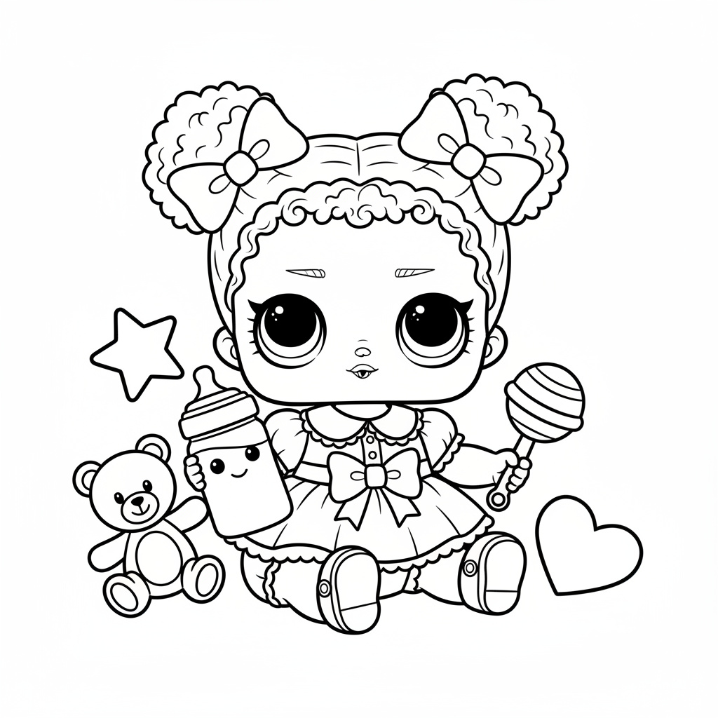 Coloriage Poupée LOL Bébé à Imprimer Gratuitement