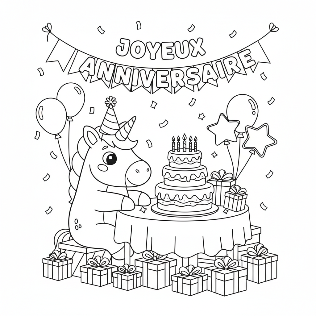 Coloriage Pour Un Anniversaire à Imprimer Gratuitement