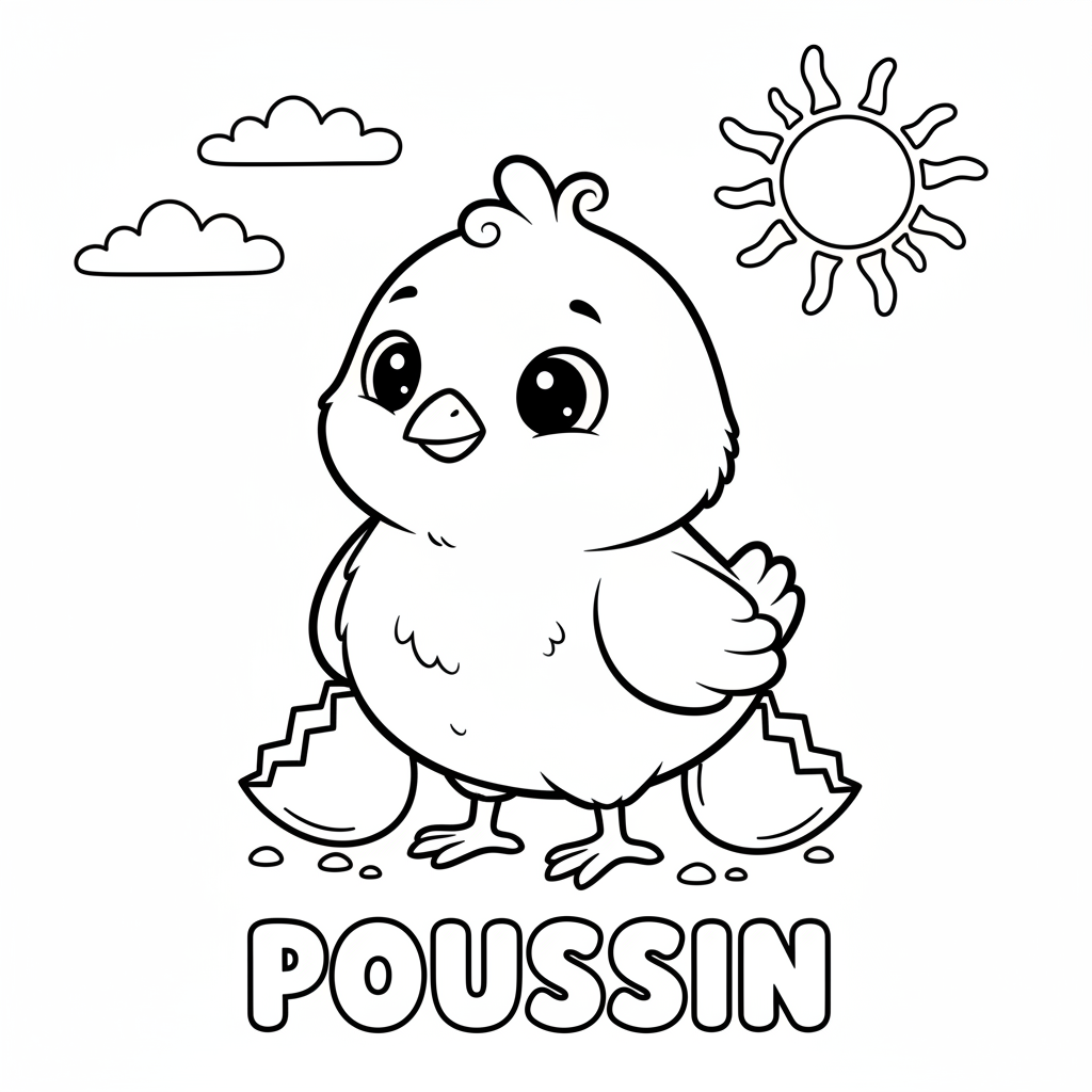 Coloriage coloriage poussin