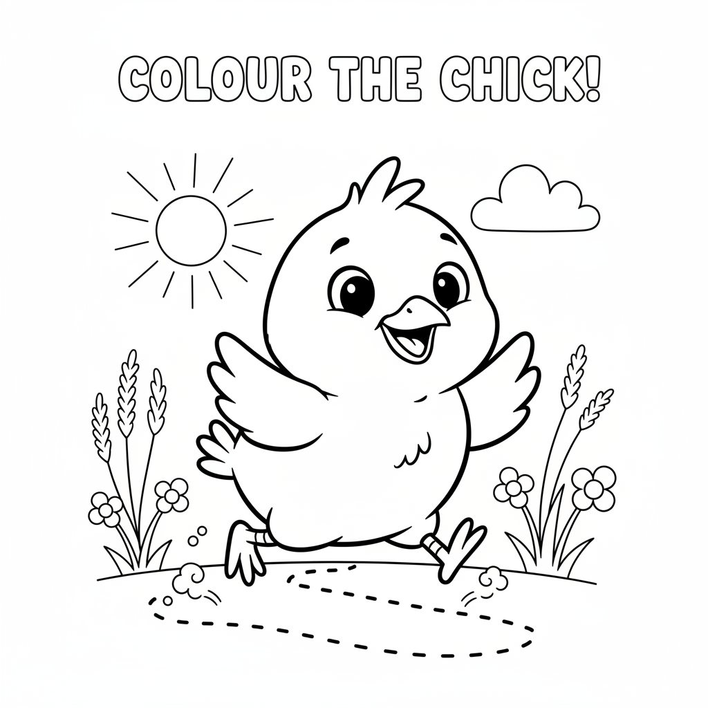 Coloriage coloriage poussin 5