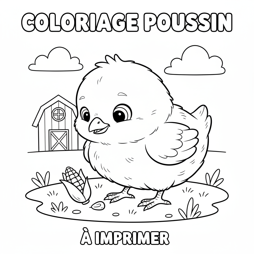 Coloriage coloriage poussin à imprimer