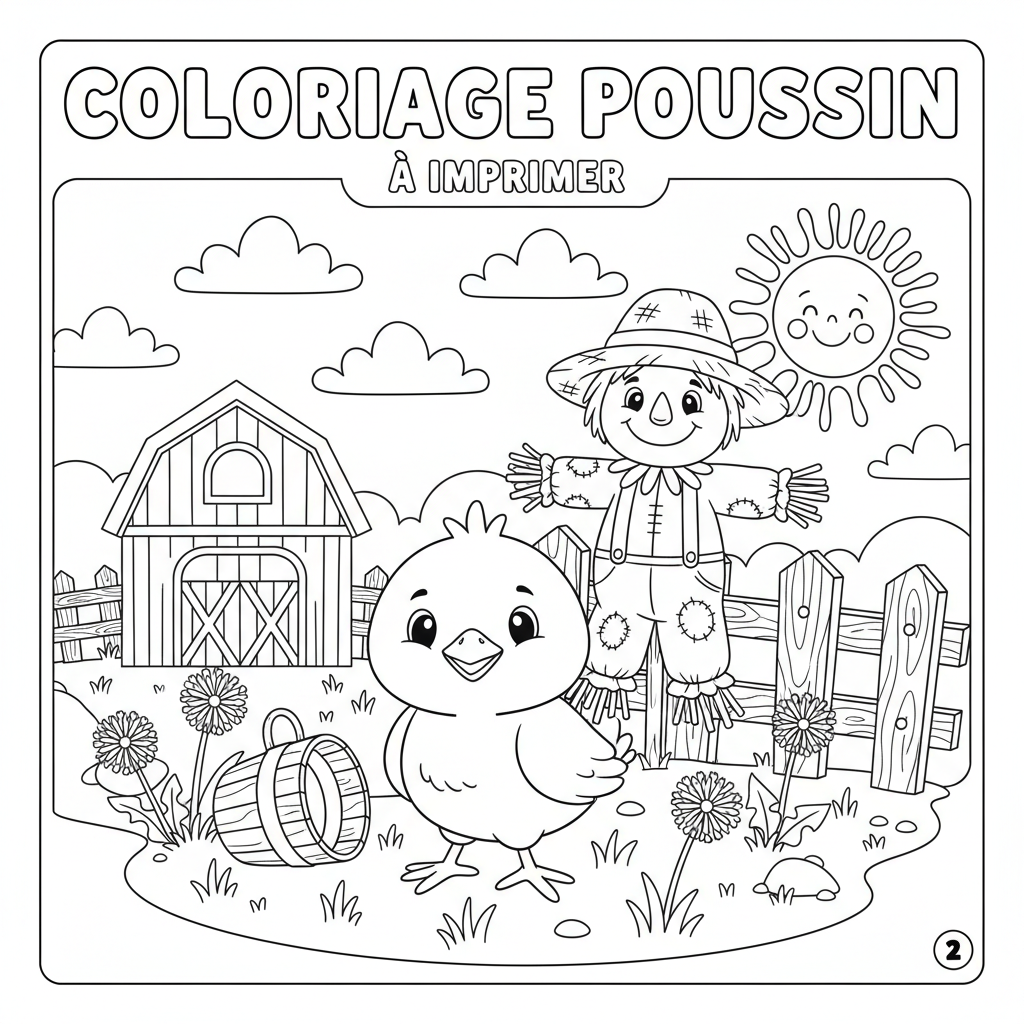 Coloriage coloriage poussin à imprimer 2