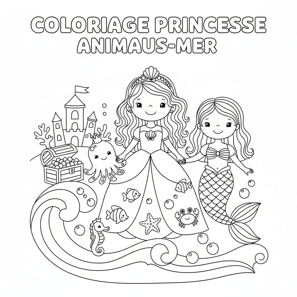 Coloriage coloriage princesse à imprimer a4