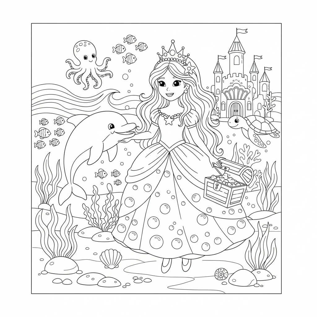 Coloriage coloriage princesse à imprimer a4 3