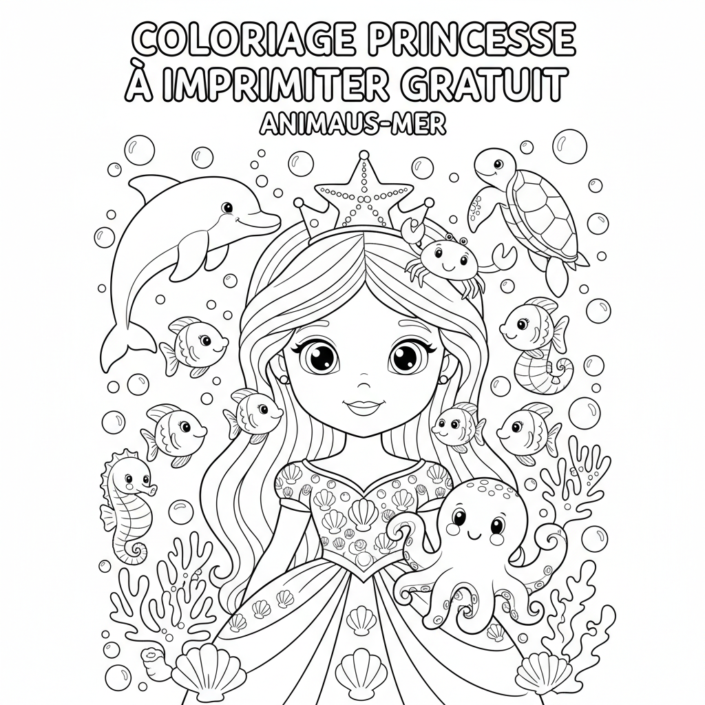 Coloriage coloriage princesse à imprimer gratuit 4