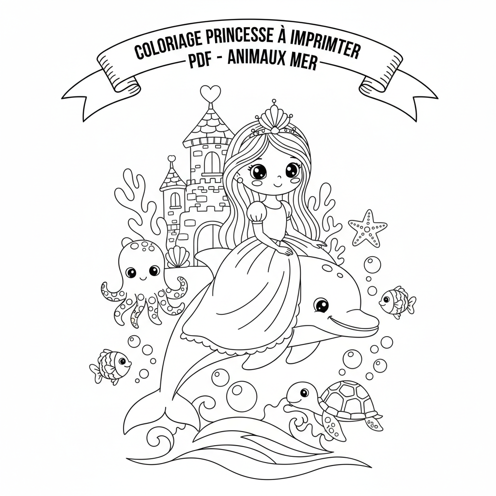 Coloriage coloriage princesse à imprimer pdf
