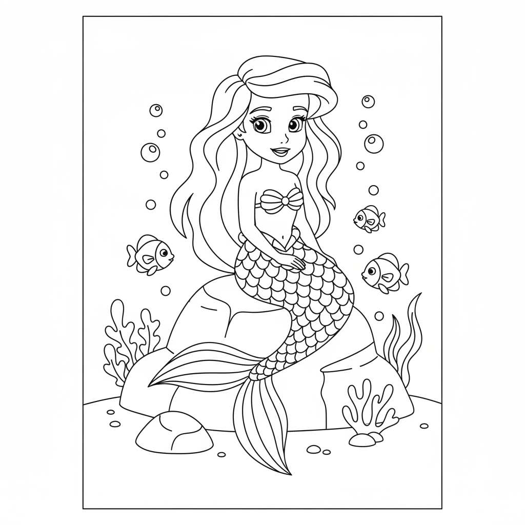 Coloriage coloriage princesse ariel