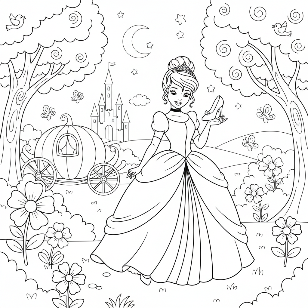 Coloriage coloriage princesse cendrillon 3