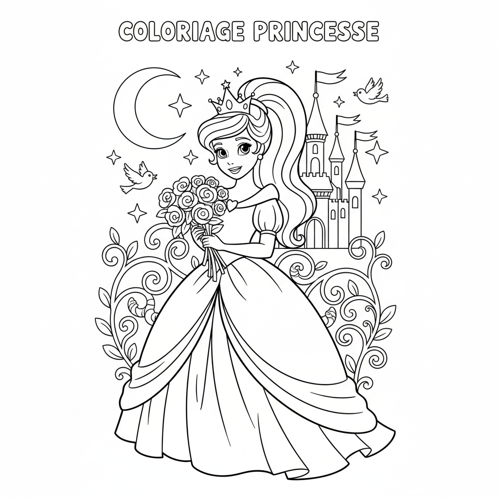 Coloriage coloriage princesse disney 2