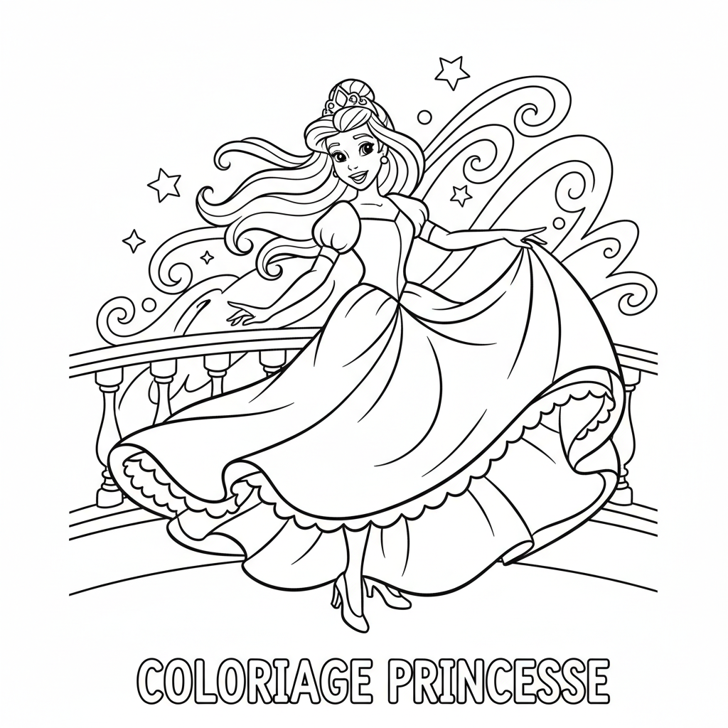 Coloriage coloriage princesse disney a imprimer 5