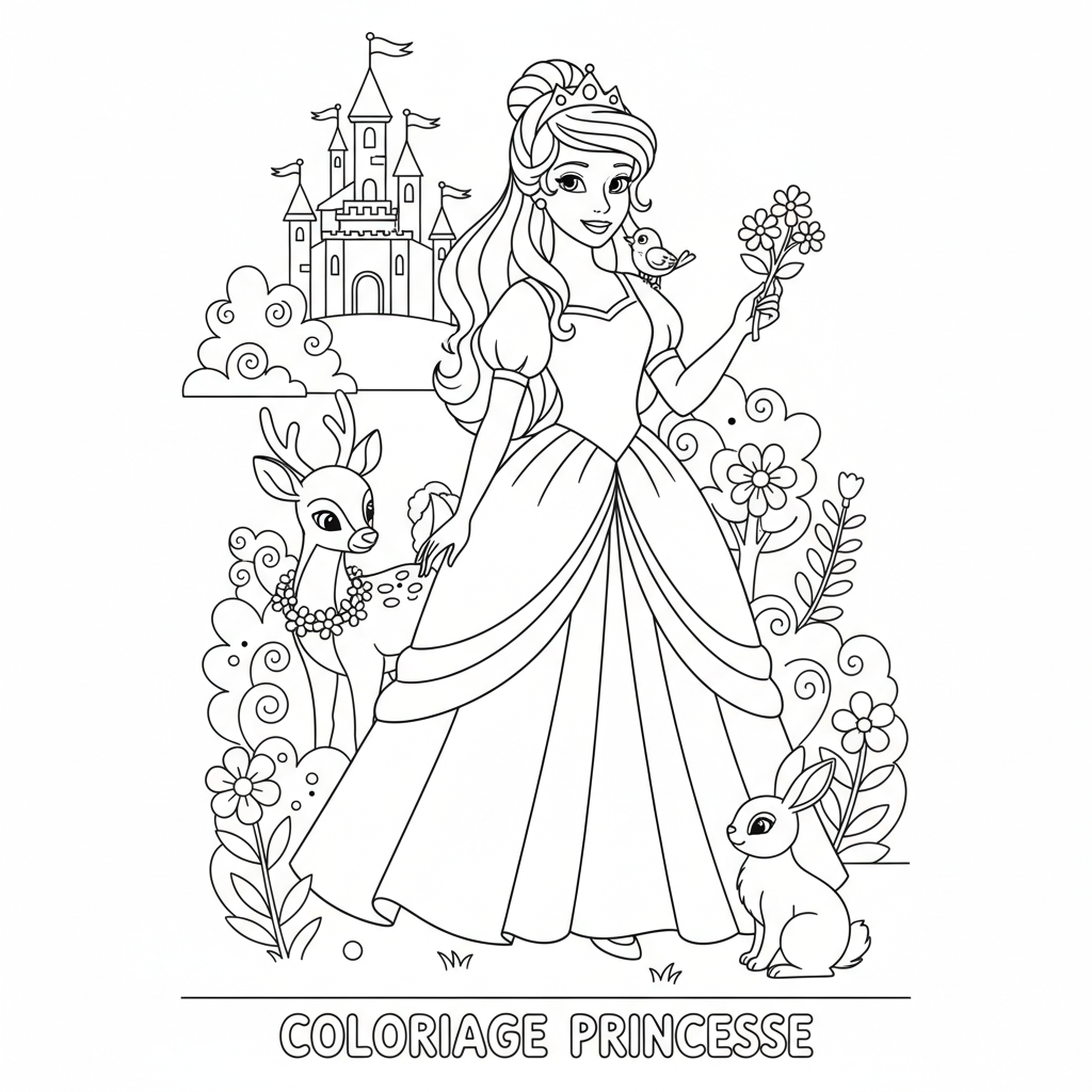 Coloriage coloriage princesse disney à imprimer gratuit 2
