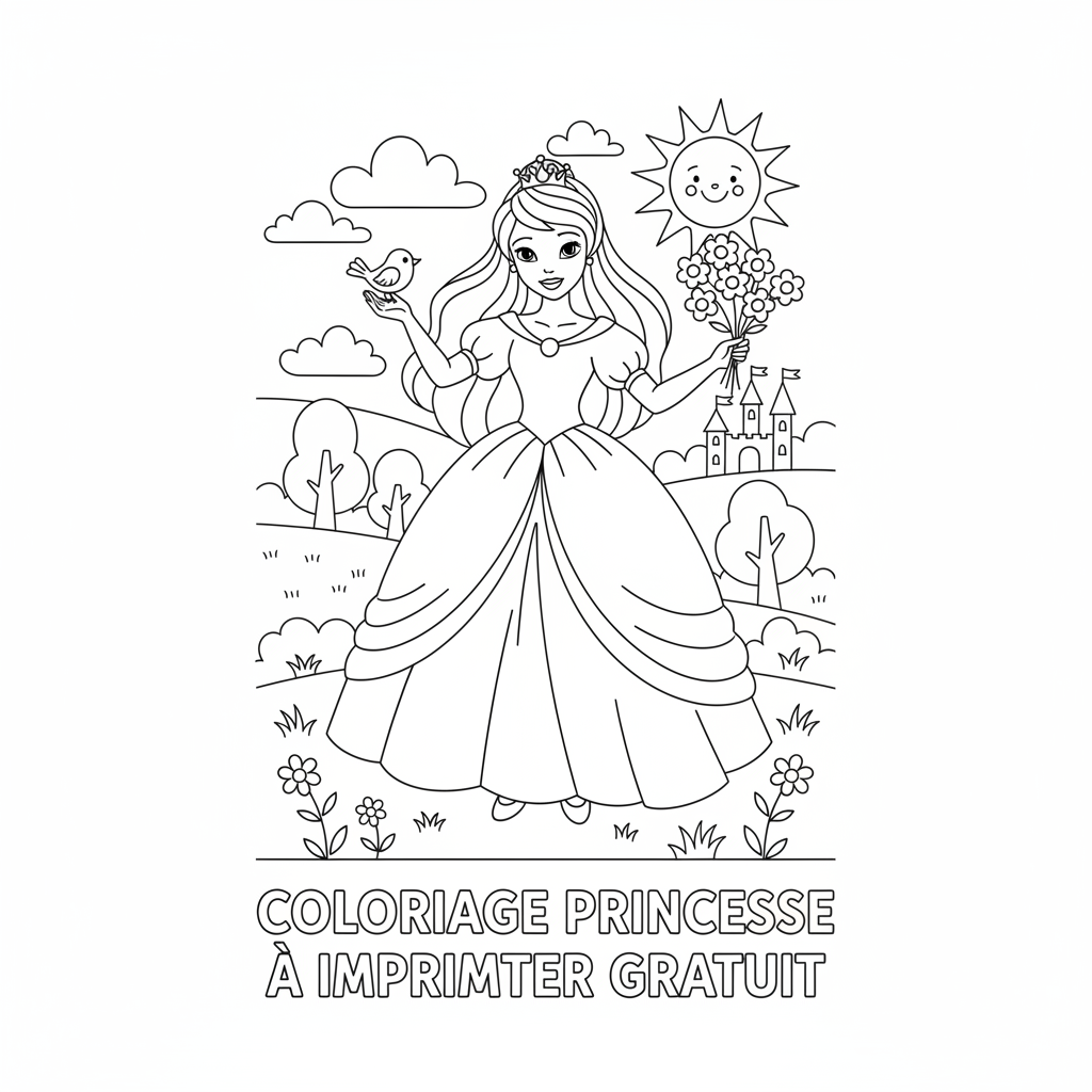 Coloriage coloriage princesse disney à imprimer gratuit 3