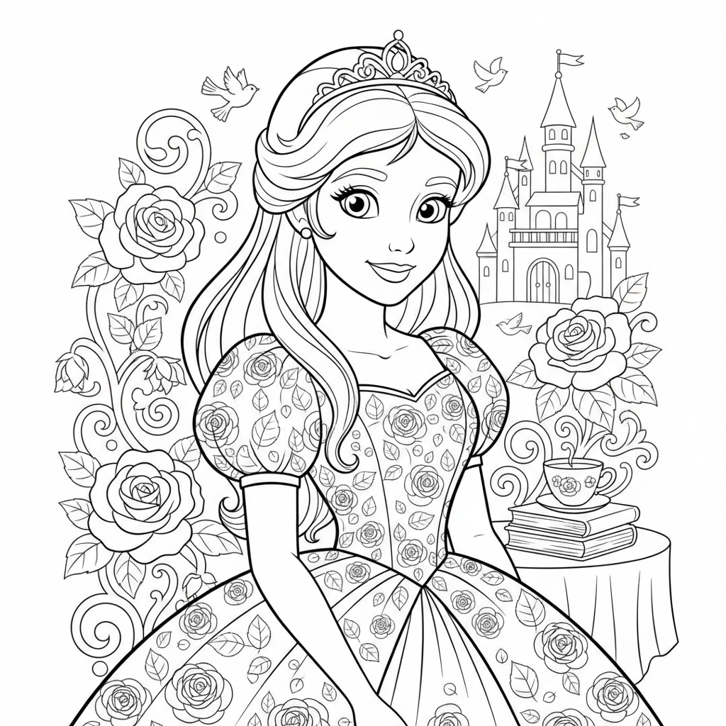 Coloriage coloriage princesse disney belle 4