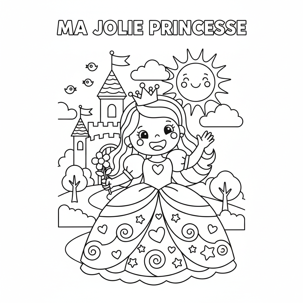 Coloriage coloriage princesse disney facile