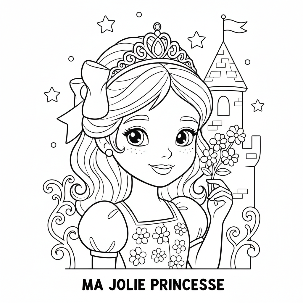 Coloriage coloriage princesse disney facile 4