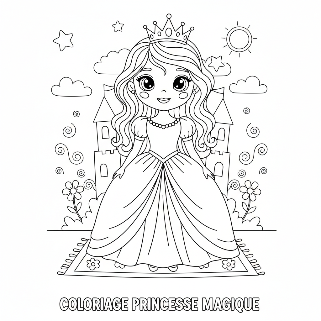 Coloriage coloriage princesse disney gratuit à imprimer