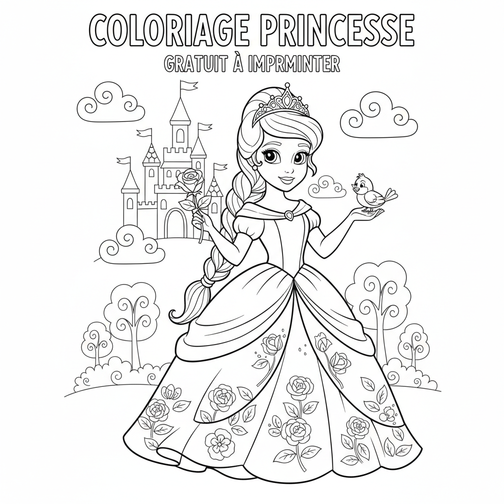 Coloriage coloriage princesse disney gratuit à imprimer 2